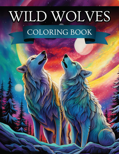 Wild Wolves Coloring Book for Adults and Kids