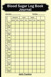 Blood Sugar Log Book Journal: Daily Tracking
