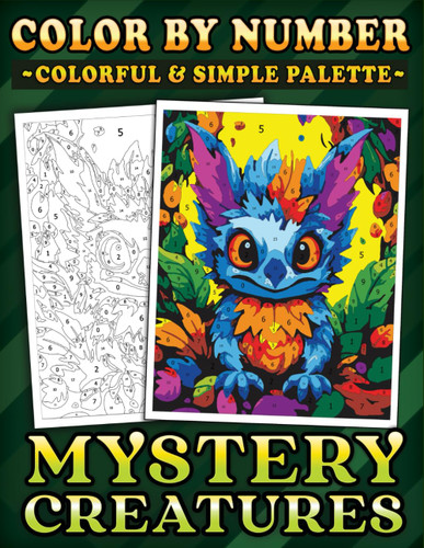 Color by Numbers Colorful & Simple Color Palette Mystery Creatures