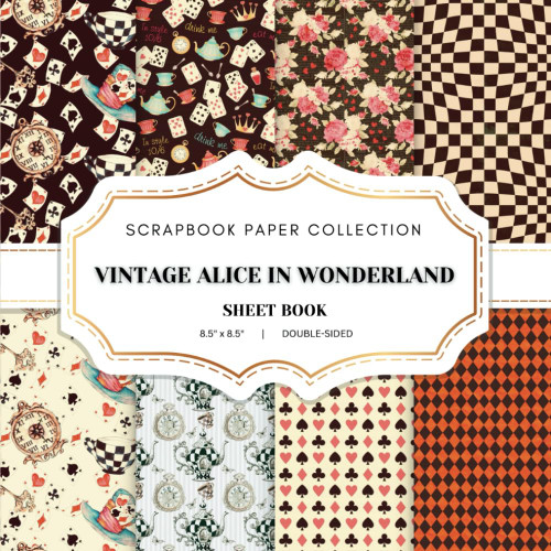 Vintage Alice In Wodnerland Scrapbook Paper Collection