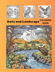 Owls and Landscape Coloring Book