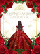 Hardcover Quinceanera Guest Book Burgundy Red with Roses and Gold