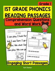 1st Grade Phonics Reading Passages with Comprehension Questions and