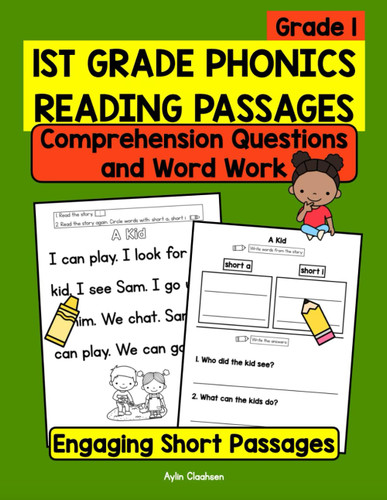 1st Grade Phonics Reading Passages with Comprehension Questions and