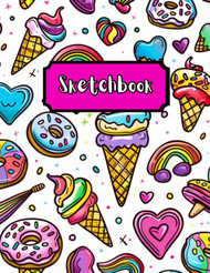 Sketchbook: Drawing Notebook with Ice Cream and Donuts Sketch Doodle