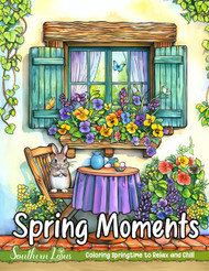 Spring Moments: Coloring Book With Relaxing Drawings of Cute Animals