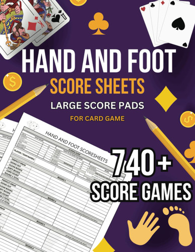Hand and Foot Score Sheets: Large Scorekeeping book with rules Score