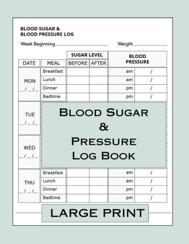 Blood Sugar & Pressure Log Book