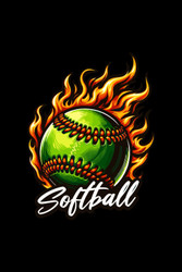Softball: Lined Paperback Notebook - College Ruled Small Kid Boy Girl
