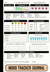 Mood Tracker Journal: Daily Mental Health & Wellness Diary Notebook