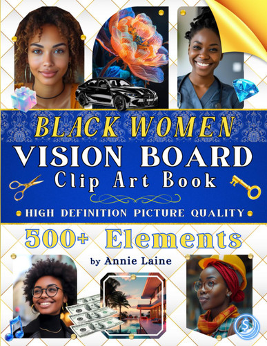 Black Women Vision Board Clip Art Book