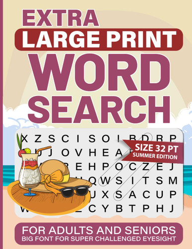 Extra Large Print Word Search For Adults and Seniors