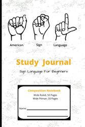 American Sign Language Study Journal For Beginners