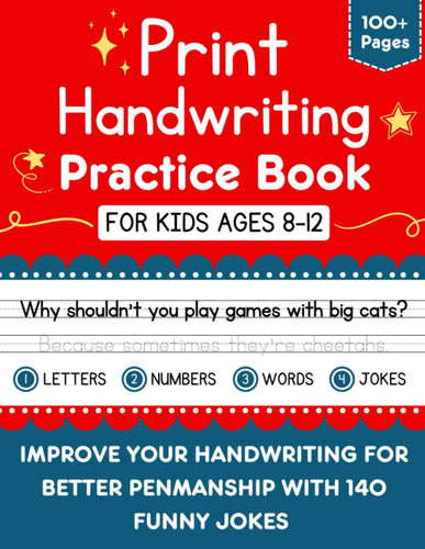 Print Handwriting Practice Book For Kids Ages 8-12