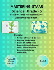 Texas STAAR Science Grade-5 Test Prep Practice and Review Book-