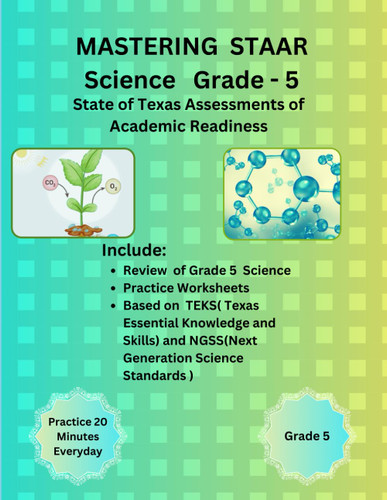 Texas STAAR Science Grade-5 Test Prep Practice and Review Book-