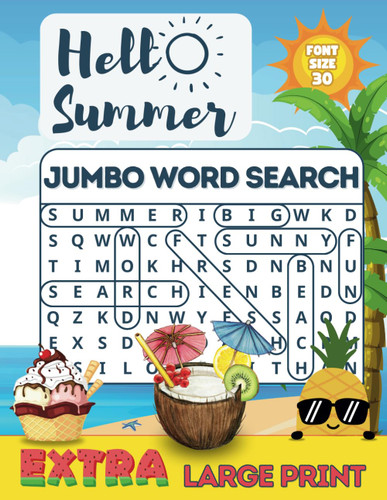 Hello Summer Jumbo Word Search For Adults & Seniors