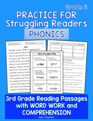 Phonics Practice for Struggling Readers 3rd Grade Workbook
