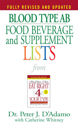 Blood Type AB Food Beverage and Supplement Lists