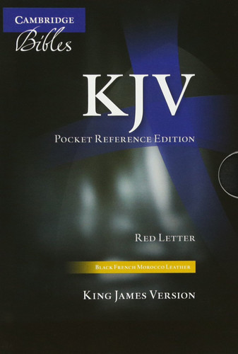 KJV Pocket Reference Bible Black French Morocco Leather with Zip