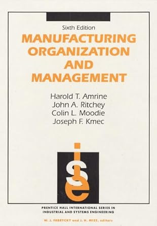 Manufacturing Organization And Management