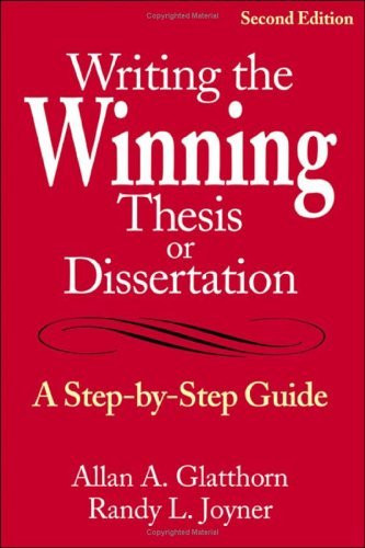 Writing The Winning Thesis Or Dissertation