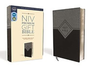 NIV Premium Gift Bible Leathersoft Black/Gray Red Letter Comfort