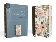 NIV Thinline Bible Cloth over Board Floral Red Letter Comfort