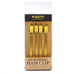 Black Ice Stylish Duckbill Hair Clip - Gold