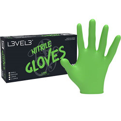 L3VEL3 Professional Lime Large Nitrile 100 Gloves