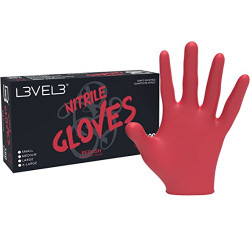 L3VEL3 Professional Red Large Nitrile 100 Gloves