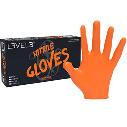 L3VEL3 Professional Orange Large Nitrile 100 Gloves