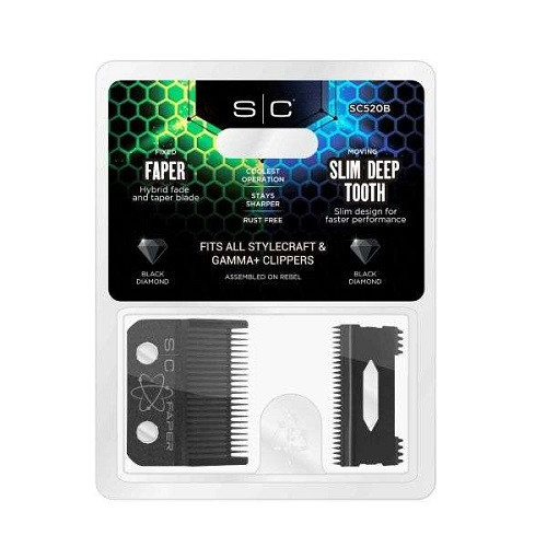 Stylecraft Black Diamond Carbon DLC Faper Clipper Blade Set