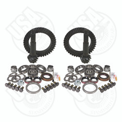 This is a complete package that includes front & rear ring & pinion sets along with the most complete master overhaul kits on the market, giving you everything you need to re-gear the front & rear differential in one easy part number.