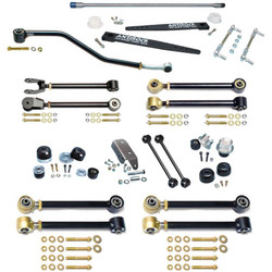 LJ Unlimited Johnny Joint 4 Inch Suspension System W/Antirock And Double Adjustable Upper Arms For Up To 35 Inch Tires Currie Enterprises