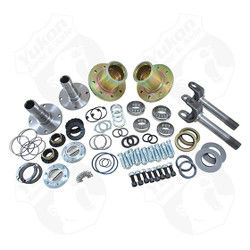 Locking Hub Conversion Kit for '94-'99 Dodge Dana 60. The Yukon worry free Spin Free Kit replaces the vulnerable and expensive factory unit bearings with tapered bearings and races. The result is not only a design which is easier and more economical to service, but one that offers significant increases in mileage per gallon. This hub kit also includes low-profile Yukon Hardcore premium locking hubs, giving you more driving selectability. This kit includes new wheel hubs, spindles, high strength Yukon 4340 Chrome-Moly outer axles, Yukon Hardcore premium locking hubs, Timken bearings, high quality seals and all hardware for installation. This kit is not compatible with vehicles with 4-wheel ABS / Dual Rear Wheels