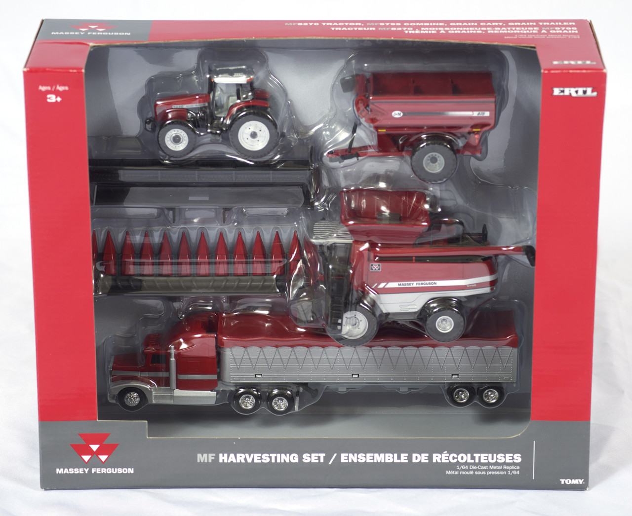 massey ferguson harvesting set, farm toys for sale, metal farm toys for