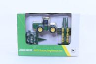 1/64 John Deere Tractor and implement set  Green Box