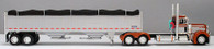 1/64 DCP Peterbilt 379 w/Wilson 43’ Pacesetter High Sided Grain trailers - Orange/Silver