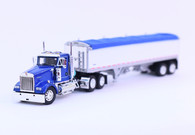  1/64 Kenworth W900 Day Cab with Wilson 34' Pacesetter Blue/White