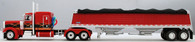1/64 DCP Peterbilt 389 with Wilson Commander Trailer Red/Black