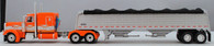 1/64 DCP Orange/Silver Peterbilt 389 with Wilson Commander Grain Trailer