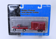   1/64 Red Dodge Ram with Red Livestock Trailer