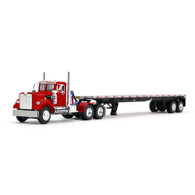 1/64 DCP viper red White Western Star day cab with 48" Utility flatbed trailer