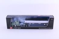 1/64 DCP Light /Dark Green Peterbilt 379 Flattop Sleeper with Tandem Axle Hopper Bottom Grain Trailer