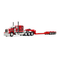 1/64 DCP Anty Trucking & Rigging Peterbilt 379 63" flattop sleeper with Magnitude lowboy trailer & flip axle