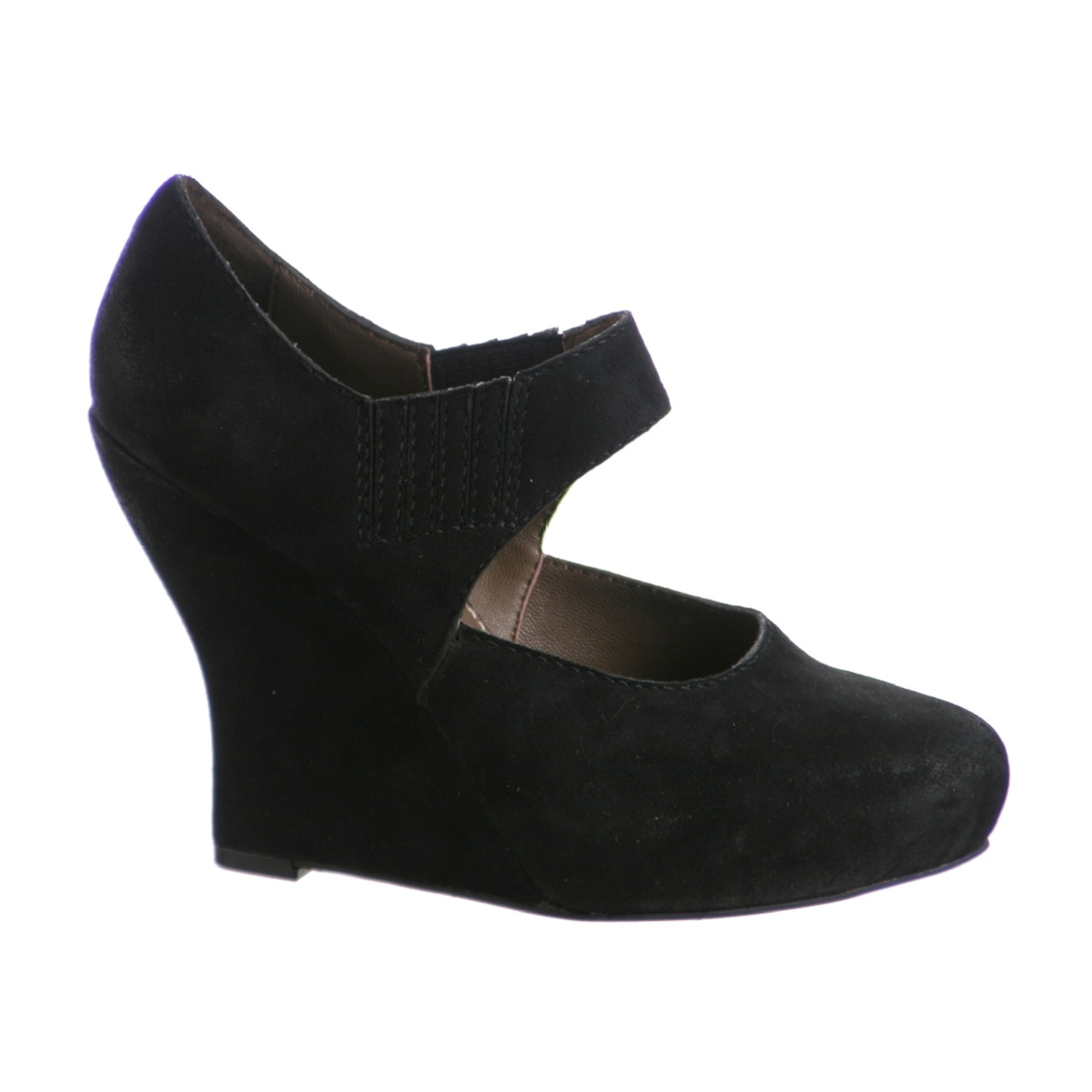 black mary jane wedge shoes