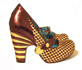 Irregular Choice Checkered gold Mary Janes 6.5