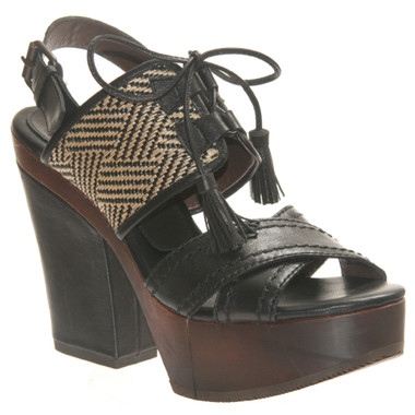 Bacio 61 Soffio, Womens Wooden Retro High Heel Sanda. Tribal Lace up open toe