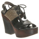 Bacio 61 Soffio, Womens Wooden Retro High Heel Sanda. Tribal Lace up open toe